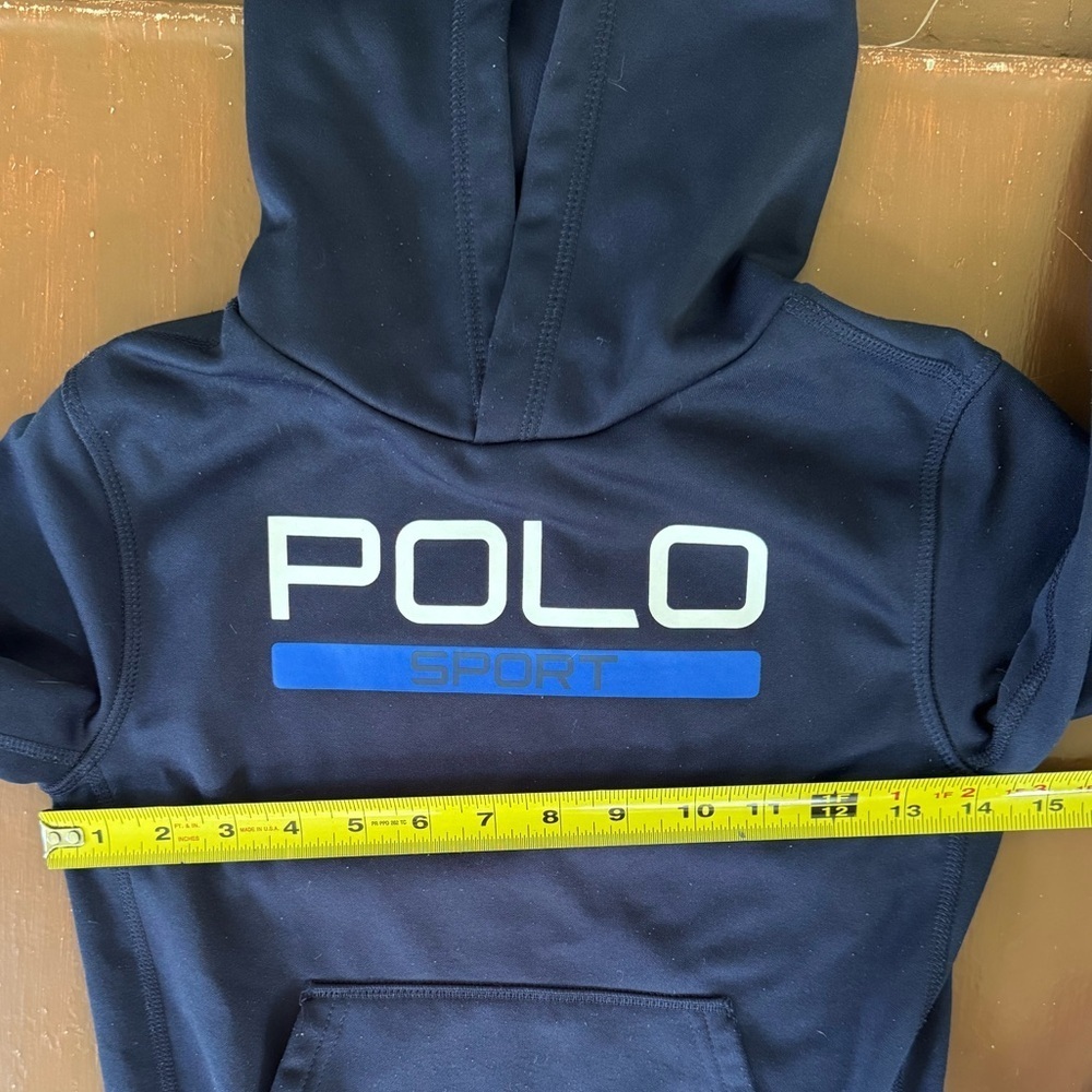 Ralph Lauren Polo Sport Fleece Navy Blue pullover hoodie. Boys size 6 - Picture 5 of 7